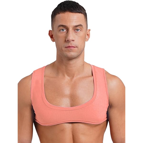 Linjinx Men's Sexy Sleeveless Crop Top Bodybuilding Muscle